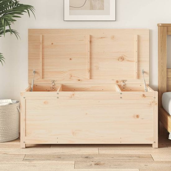 Vidaxl Škatla za shranjevanje 110x50x45,5 cm trdna borovina