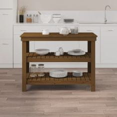 Vidaxl Delovna miza medeno rjava 110,5x50x80 cm trdna borovina