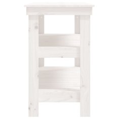 Vidaxl Delovna miza bela 110,5x50x80 cm trdna borovina