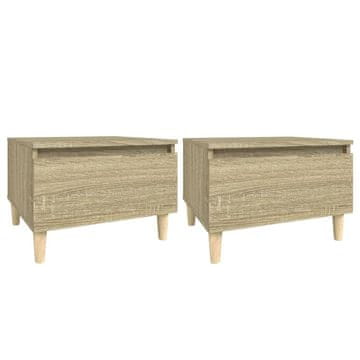 Vidaxl Stranska mizica 2 kosa sonoma hrast 50x46x35 cm inženirski les