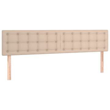 Vidaxl Posteljno vzglavje kapučino 200x5x78/88 cm umetno usnje