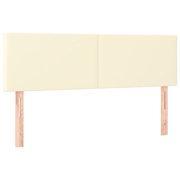 Vidaxl Posteljno vzglavje krem 144x5x78/88 cm umetno usnje