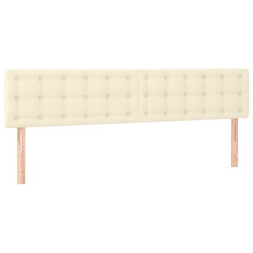 Vidaxl Posteljno vzglavje krem 200x5x78/88 cm umetno usnje