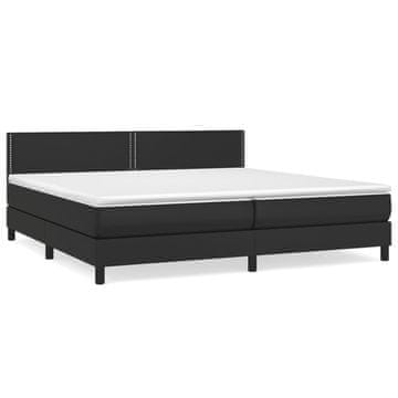 Vidaxl Box spring postelja z vzmetnico črna 200x200 cm umetno usnje