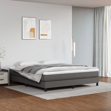 Vidaxl vidaXL Vzmetnica z žepkastimi vzmetmi, siva, 160x200x20 cm, umetno usnje