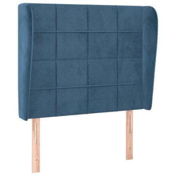 Vidaxl Vzglavje z ušesi temno modro 83x23x118/128 cm žamet