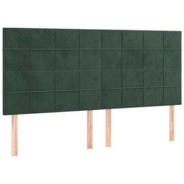 Vidaxl Vzglavje postelje temno zeleno 160x5x118/128 cm žametno