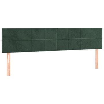 Vidaxl Posteljno vzglavje temno zelena 180x5x78/88 cm žametna