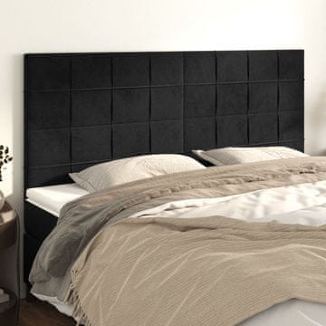 Vidaxl vidaXL Vzglavja za posteljo, 4 kosi, črna, 100x5x78/88 cm, žamet