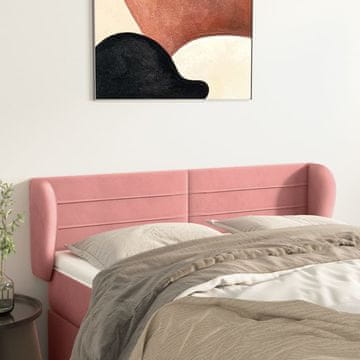 Vidaxl vidaXL Vzglavnik s krilci, roza 147x23x78/88 cm, žamet