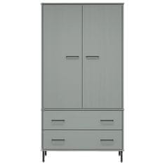 Vidaxl Garderobna omara siva 90x55x172,5 cm trden les OSLO