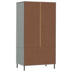 Vidaxl Garderobna omara siva 90x55x172,5 cm trden les OSLO