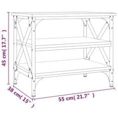 Vidaxl Stranska mizica črna 55x38x45 cm inženirski les