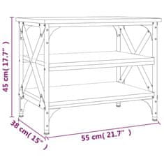 Vidaxl Stranska mizica rjav hrast 55x38x45 cm inženirski les