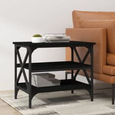 Vidaxl Stranska mizica črna 55x38x45 cm inženirski les