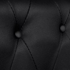 Vidaxl Chesterfield kavč dvosed in trosed um. usnje črne barve