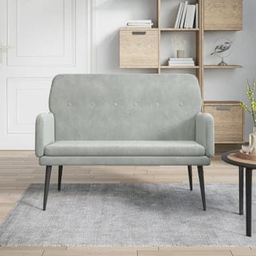 Vidaxl vidaXL Klop svetlo siva 108x79x79 cm oblazinjena z žametom