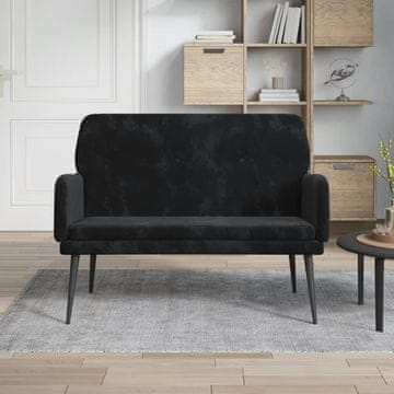 Vidaxl vidaXL Klop, črna, 108x79x79 cm, oblazinjena z žametom