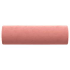 Vidaxl Okrasna blazina 2 kosa roza Ø15x50 cm žamet