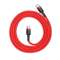 BASEUS BASEUS CAFULE CABLE DURABLE NYLON CABLE USB-C PD / USB-C PD PD2.0 60W 20V 3A QC3.0 1M RDEČA (CATKLF-G09)