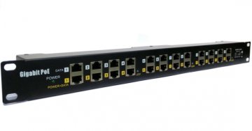 OEM Patch panel POE Gigabit cat.5e 12p 1U Black 19" rack
