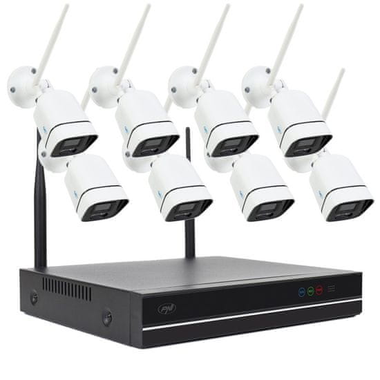 PNI House WiFi660 NVR Video Surveillance KIT paket 8 kanalov in 8 brezžičnih zunanjih kamer 3MP, P2P, IP66 + 1TB disk