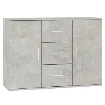 Vidaxl Komoda betonsko siva 91x29,5x65 cm inženirski les