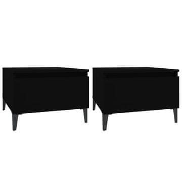 Vidaxl Stranska mizica 2 kosa črna 50x46x35 cm inženirski les