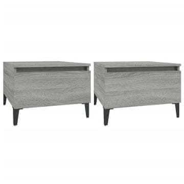 Vidaxl Stranska mizica 2 kosa siva sonoma 50x46x35 cm inženirski les