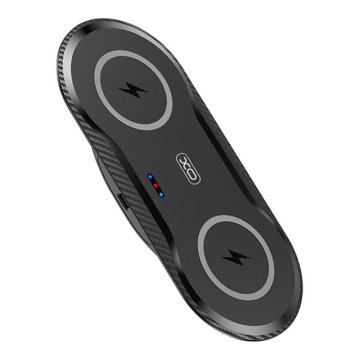 XO brezžični dvojni polnilec WX025 20W (črn)