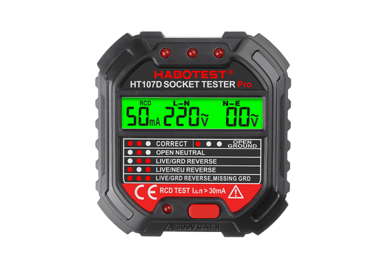 Habotest HT107D preizkuševalnik vtičnic z digitalnim zaslonom