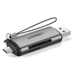 Ugreen Bralnik kartic SD / micro SD na USB 3.0 / USB Type C 3.0 siv (50706)