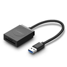 Ugreen Bralnik pomnilniških kartic SD / micro SD USB 3.0 vtič 15 cm - črn