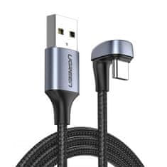 Ugreen Kotni kabel za igralce USB - USB-C Quick Charge AFC FCP 3A 18W - siv