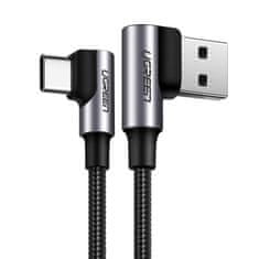 Ugreen Kotni kabel v opletu USB - USB-C Quick Charge 3.0 0,5 m siv