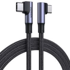 Ugreen Kotni kabel z oplaščenim USB-C Quick Charge PD 100W 2m črn