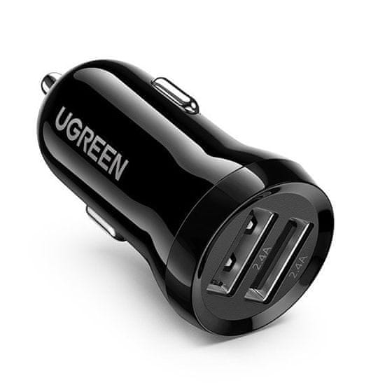 Ugreen avtopolnilec 2x USB 24W 4,8 A (2x 2,4 A) črn (50875)