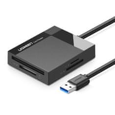 shumee Čitalec pomnilniških kartic SD / micro SD / CF / MS, USB 3.0 vtič 1m - črn