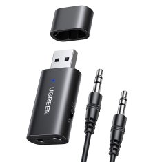 Ugreen Brezžični oddajnik + sprejemnik Bluetooth 5.1 avdio adapter 3,5 mm mini jack črn