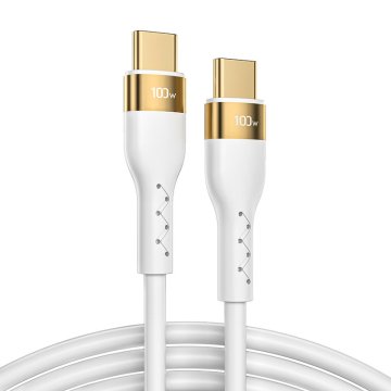 Joyroom Tekoči silikon USB tipa C - Polnilni/podatkovni kabel USB tipa C PD 100W 2m beli (S-2050N18-10)