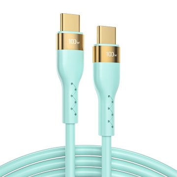Joyroom Tekoči silikonski USB Type C - USB Type C polnilni / podatkovni kabel PD 100W 2m zelen (S-2050N18-10)