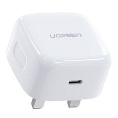 Ugreen USB Type C Power Delivery 3.0 Quick Charge 4.0 20W 3A omrežni polnilnik (UK vtič), bel (CD137)