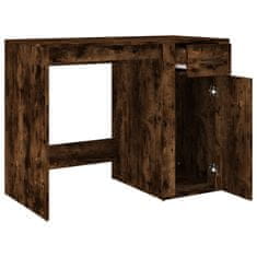 Vidaxl Pisalna miza dimljeni hrast 100x49x75 cm inženirski les