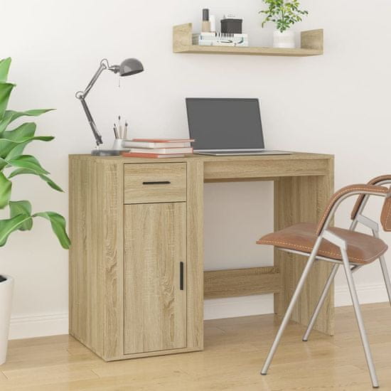 Vidaxl Pisalna miza sonoma hrast 100x49x75 cm inženirski les