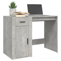 Vidaxl Pisalna miza betonsko siva 100x49x75 cm inženirski les