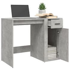 Vidaxl Pisalna miza betonsko siva 100x49x75 cm inženirski les