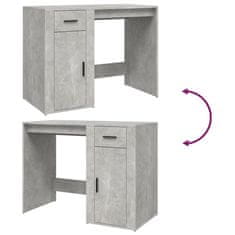 Vidaxl Pisalna miza betonsko siva 100x49x75 cm inženirski les