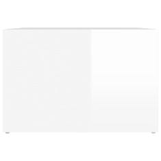 Greatstore Nočna mizica visok sijaj bela 57x55x36 cm inženirski les