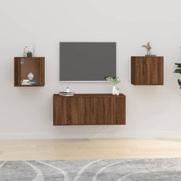 Vidaxl vidaXL Stenske TV omarice, 2 kosa, rjav hrast, 40x34,5x40 cm