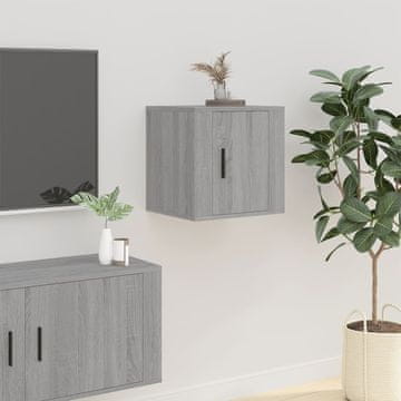 Vidaxl vidaXL Stenska TV omarica, siva, sonoma hrast, 40x34,5x40 cm